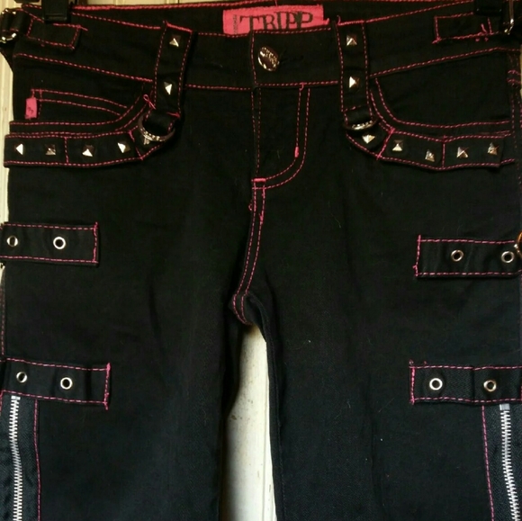 ISO: Black&Pink Tripp NYC Skinny Jeans W/Chains - Picture 3 of 6